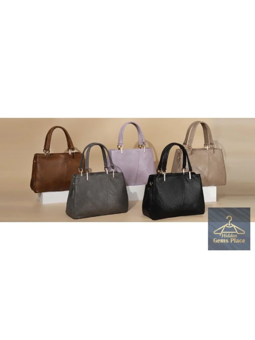 Medium Hobo Shoulder Tote Faux Leather Handbag with Detachable Strap